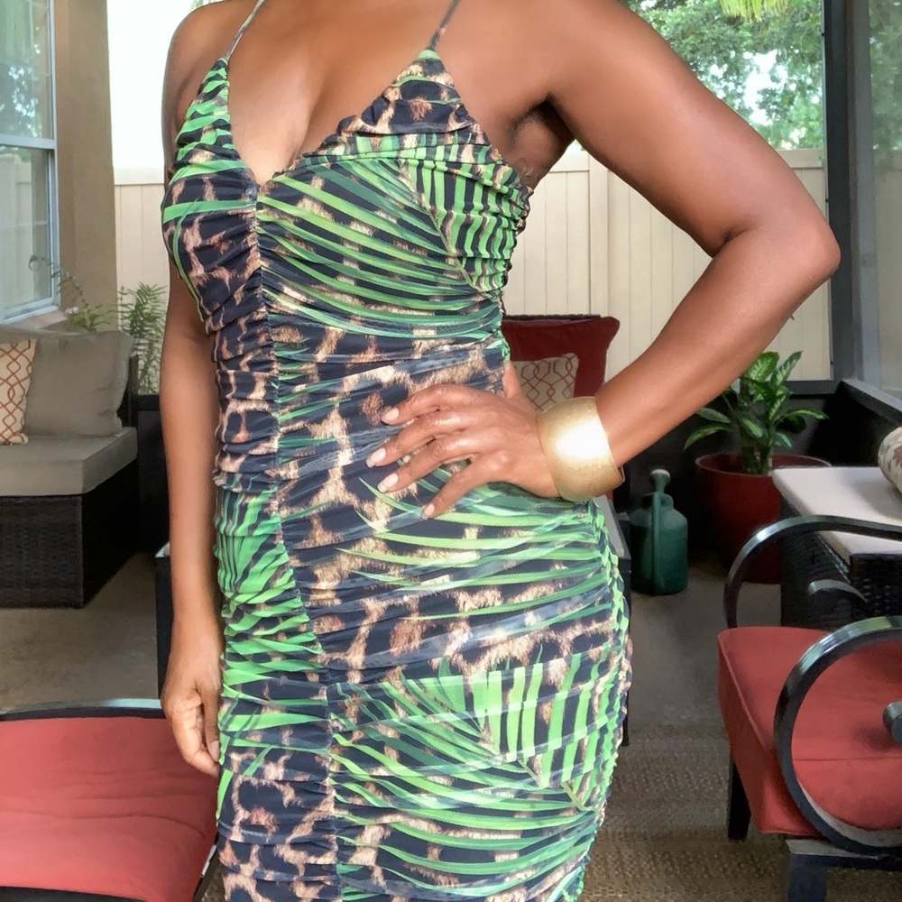 Amarie Printed Ruched Dress